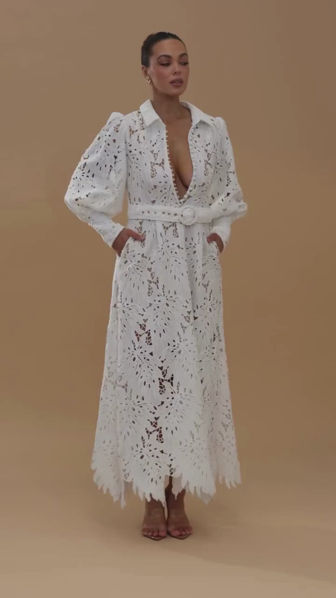 Ophelia Belt Dress - White – Catherine Ferraro
